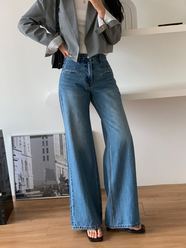 High-Waisted Wide-Leg Jeans