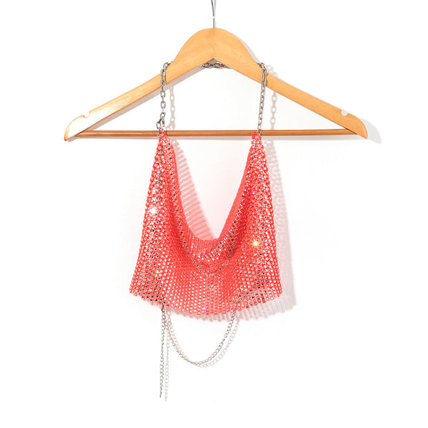 Diamond Sparkle Chainmail Halter Top