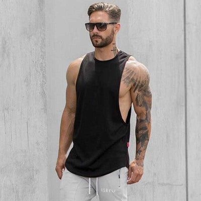 Men Long Tank Muscle Workout T-Shirt