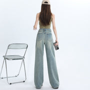 Vintage Wash Wide-Leg Jeans