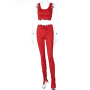 Two-Piece Ruched Leggings Set