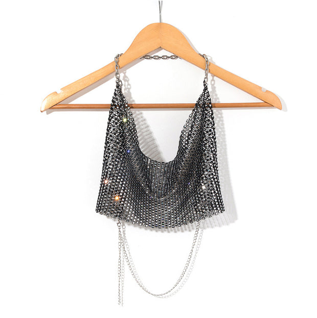 Diamond Sparkle Chainmail Halter Top