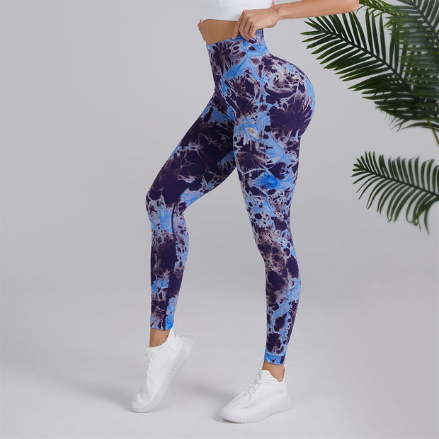 High-Waisted Tie-Dye Seamless Leggings