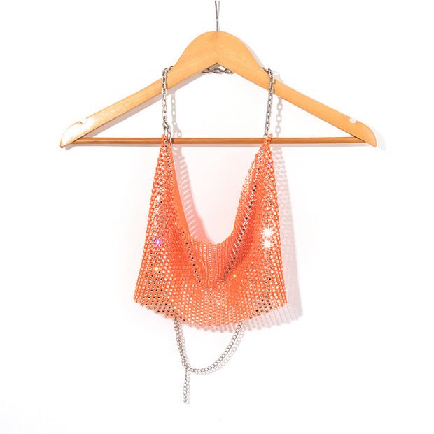 Diamond Sparkle Chainmail Halter Top