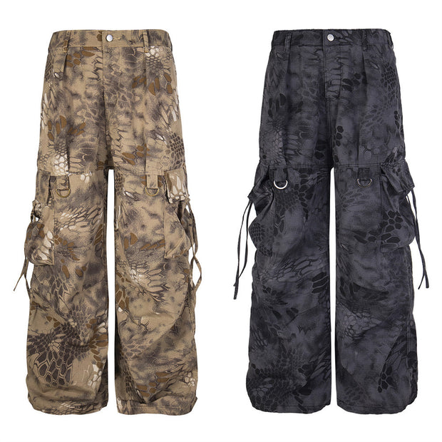 Wide Leg Mopping Straight-leg Trousers