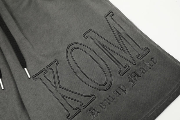 KOM Embroidered Oversized Shorts
