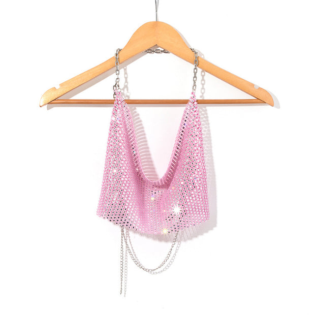 Diamond Sparkle Chainmail Halter Top