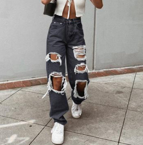 Ripped Baggy Denim Pants
