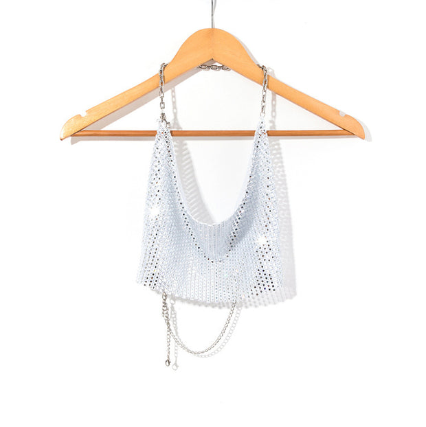 Diamond Sparkle Chainmail Halter Top