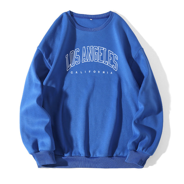 Los Angeles Print Crew Neck Pullover Sweatshirt