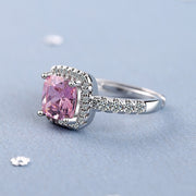 Square Zirconium Diamond Ring Wide Surface