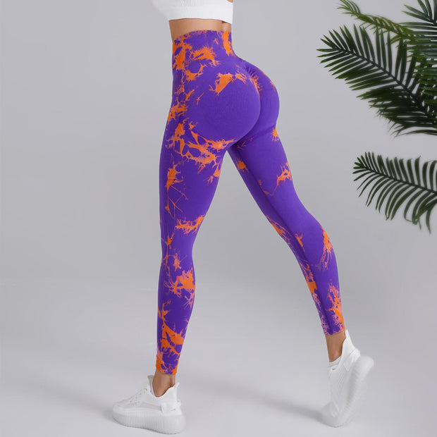 High-Waisted Tie-Dye Seamless Leggings