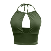 Deep V Halter Crop Top