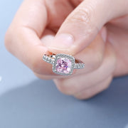 Square Zirconium Diamond Ring Wide Surface