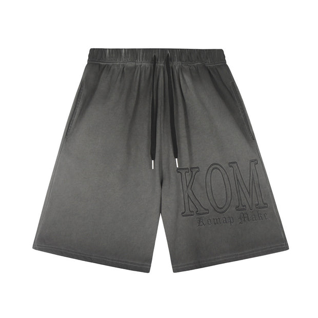 KOM Embroidered Oversized Shorts