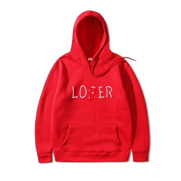 Red lover style hoodie made of polyester and cotton, ideal for leisure.