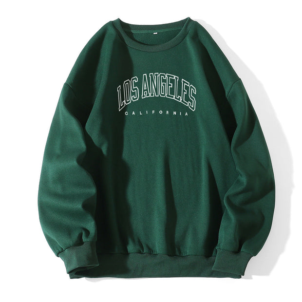 Los Angeles Print Crew Neck Pullover Sweatshirt