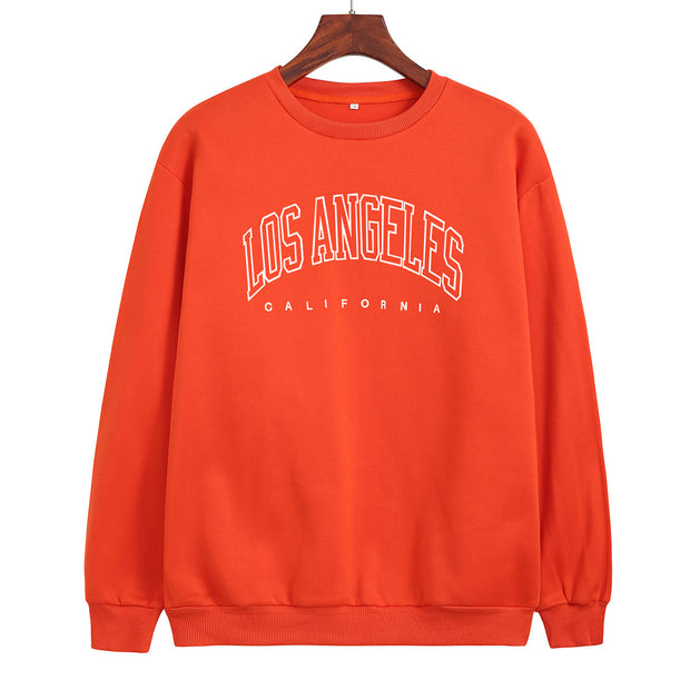 Los Angeles Print Crew Neck Pullover Sweatshirt