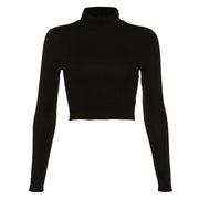 Black lace-up back elegance top, irregular and backless design, street hipster style.