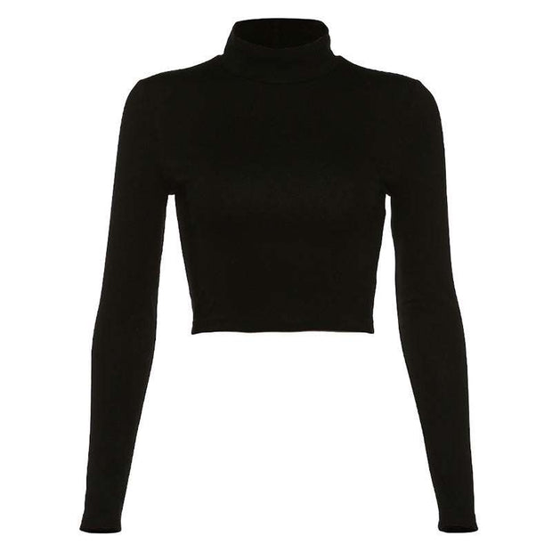 Black lace-up back elegance top, irregular and backless design, street hipster style.