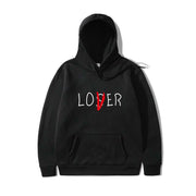 Black Lover Style Hoodie with red accent, made of 85% polyester, suitable for