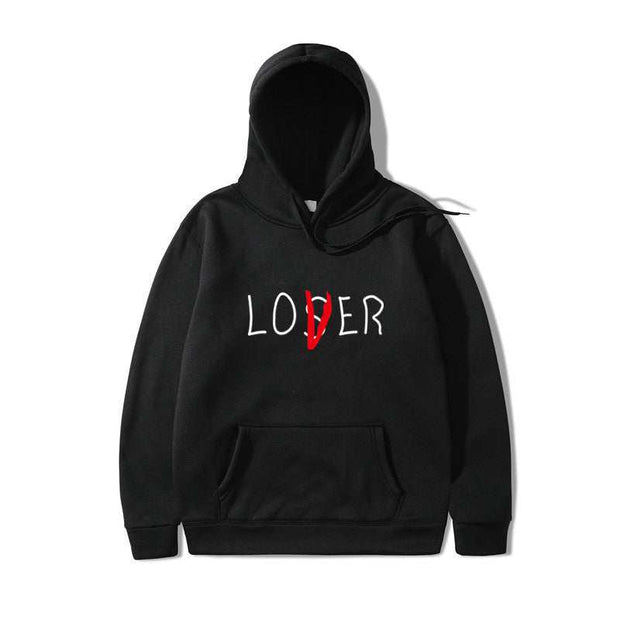 Black Lover Style Hoodie with red accent, made of 85% polyester, suitable for