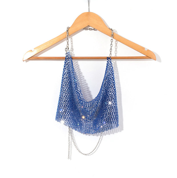 Diamond Sparkle Chainmail Halter Top