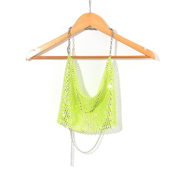 Diamond Sparkle Chainmail Halter Top