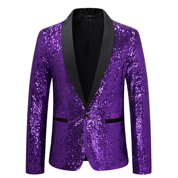 Men's Plus Size Casual Dance Sequined Suit