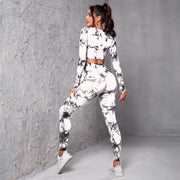 Marbled design workout outfit