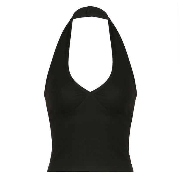Sleek Deep V-Neck Halter