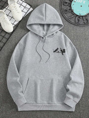 Apricot Tokyo Style Hoodie with bird and floral design on back.