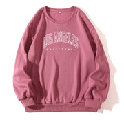 Los Angeles Print Crew Neck Pullover Sweatshirt