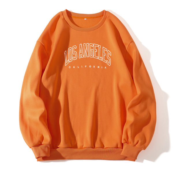 Los Angeles Print Crew Neck Pullover Sweatshirt