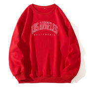Los Angeles Print Crew Neck Pullover Sweatshirt