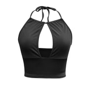Deep V Halter Crop Top