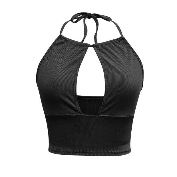 Deep V Halter Crop Top