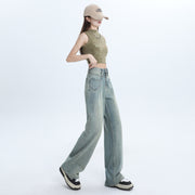 Vintage Wash Wide-Leg Jeans