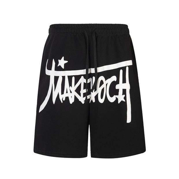 Make Rock Graffiti Print Shorts