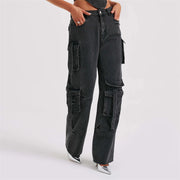 Edgy Denim Cargo Set