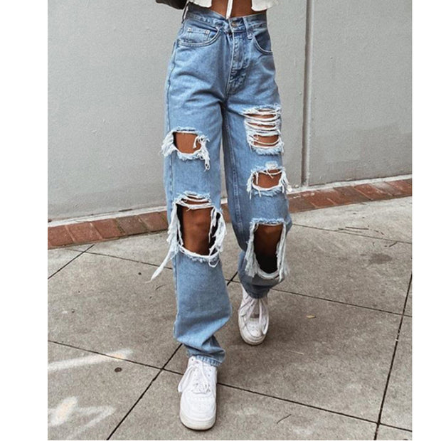 Ripped Baggy Denim Pants