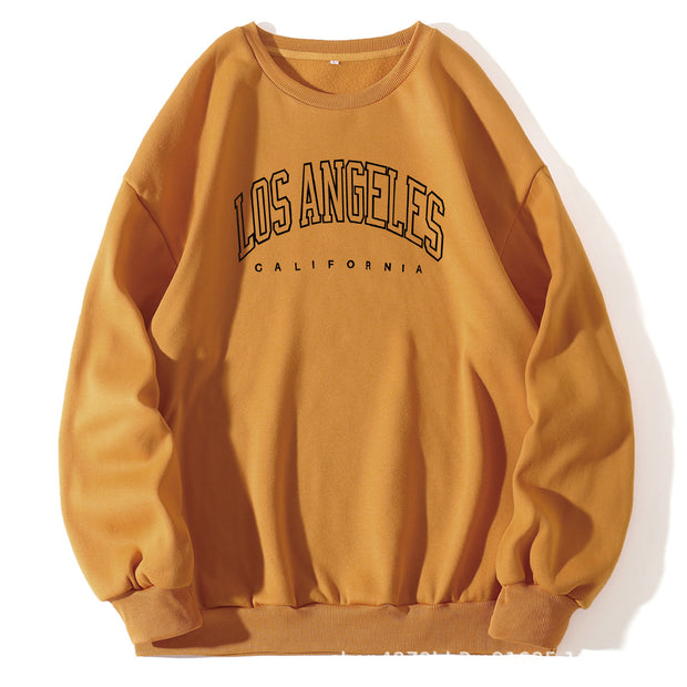 Los Angeles Print Crew Neck Pullover Sweatshirt