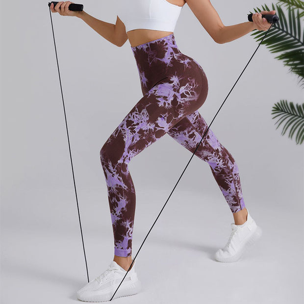 High-Waisted Tie-Dye Seamless Leggings