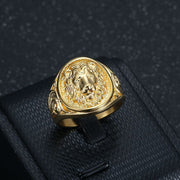 Gold Plated Lion's Head Ring