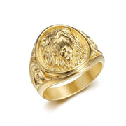 Gold Plated Lion's Head Ring