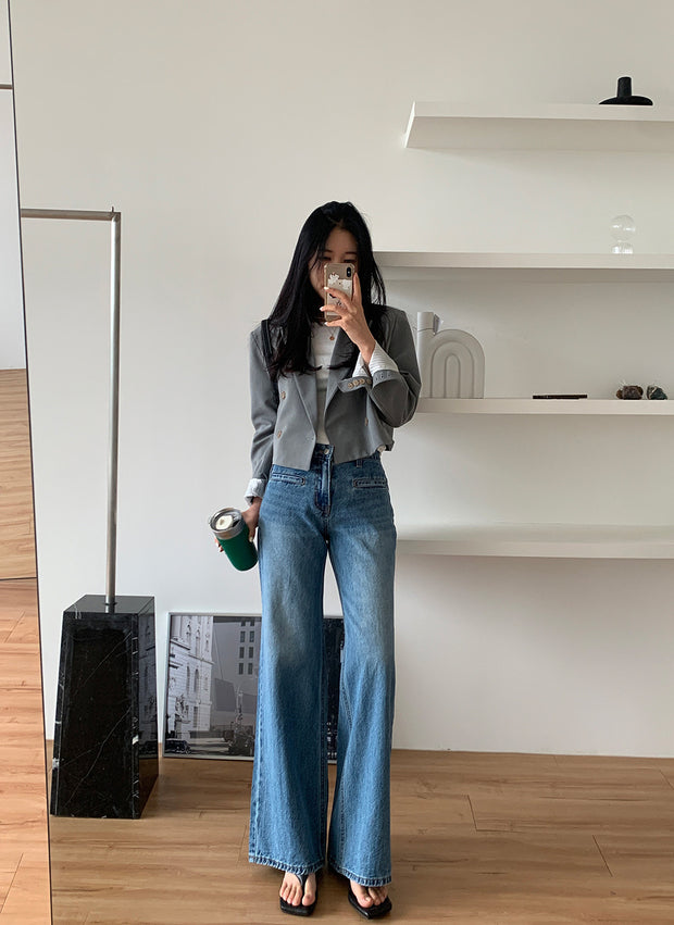 High-Waisted Wide-Leg Jeans